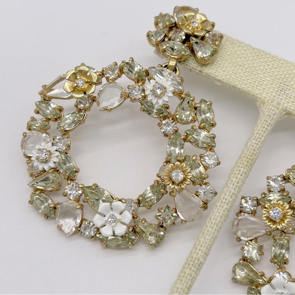 J. Crew Floral Jeweled Wreath Earrings - Picture 4 of 4